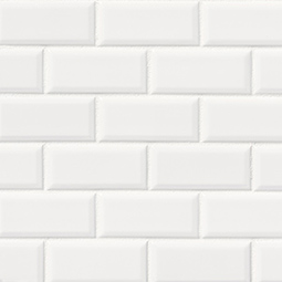 Bright White Subway Tile 2x4 Beveled