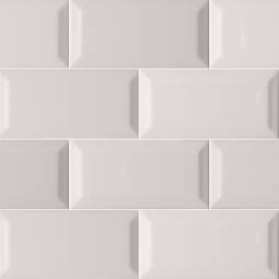 Gray Glossy Subway Tile Beveled 3x6 