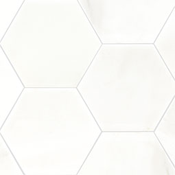 Greecian White 8" Hexagon Polished