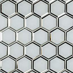Ice Beveled 3" Hexagon Mosaic Tile thumbnail