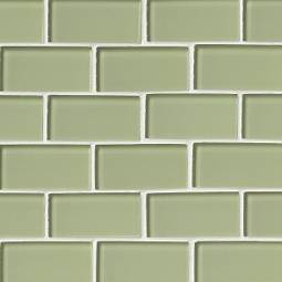 Mint Green Glass Subway Tile 2x4