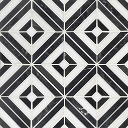 Rhombix Nero Geometric Tile
