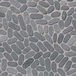 Sliced Coal Pebbles Mosaic Tile Thumb