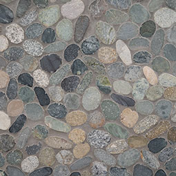 Sliced Rainforest Pebbles Mosaic Tile Thumb