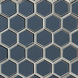 Vague Blue 3" Hexagon Mosaic Tile thumbnail