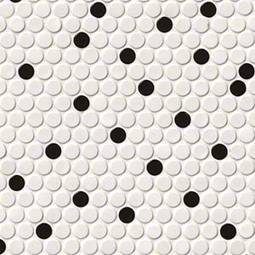 White And Black Glossy Penny Round