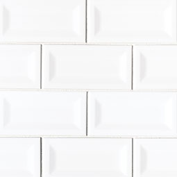 Inverted Bevel White Subway Tile