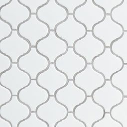 White Glossy Arabesque - White Tile