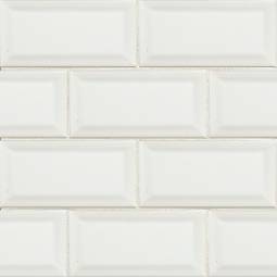 White Subway Tile Beveled 3x6 