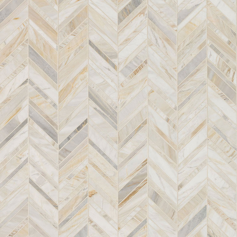 Athena Gold Chevron Pattern Honed Tile Variation