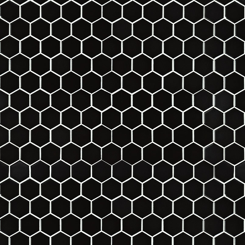 Black 2" Hexagon Matte Variation