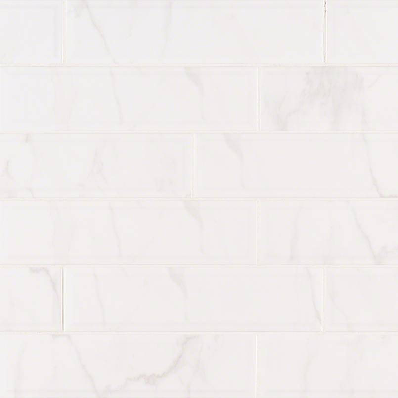 Classique White Carrara Glossy 4X16 Bev Variation