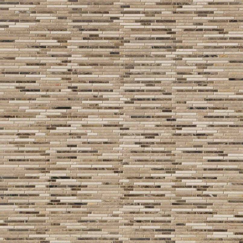 Emperador Marble Blend Bamboo Pattern Tile Variation
