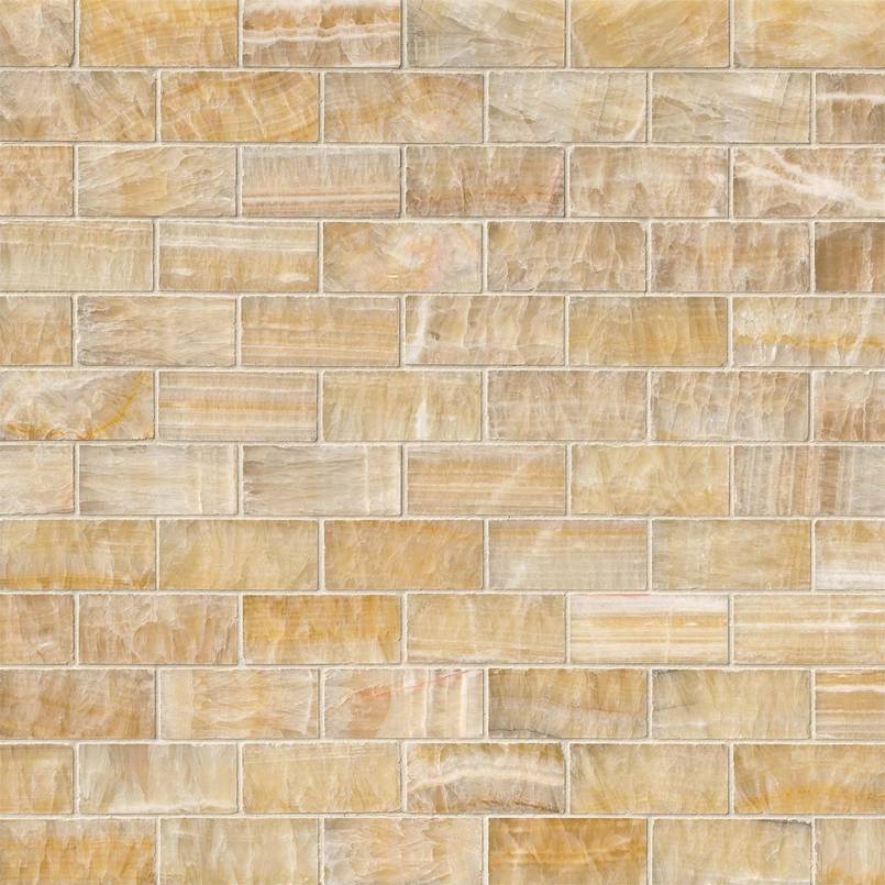 Giallo Crystal Onyx Subway Tile 2x4  Variation