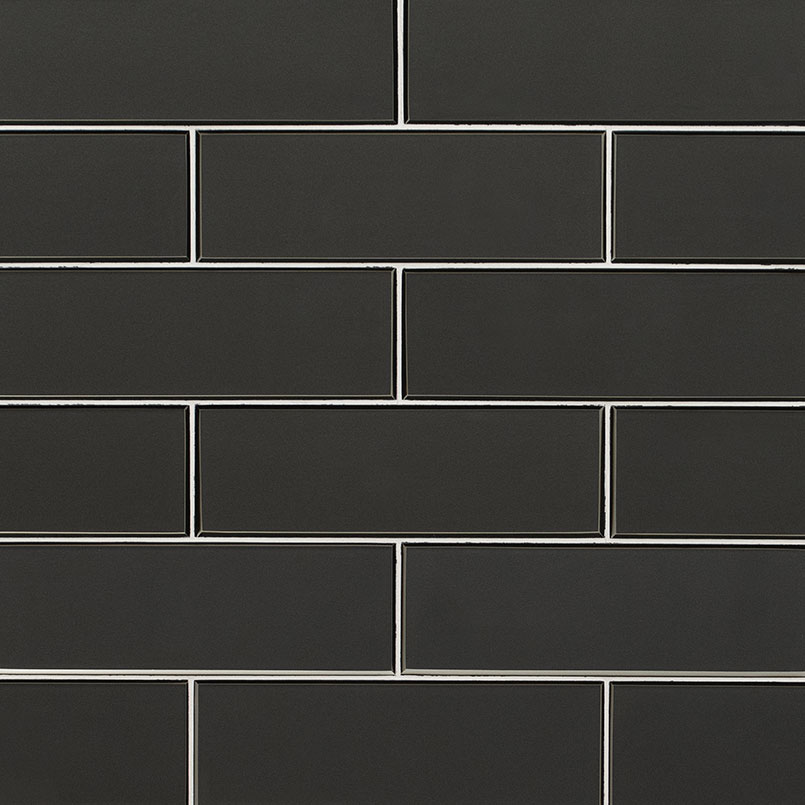 Metallic Gray Bevel Tile 4x12 variation