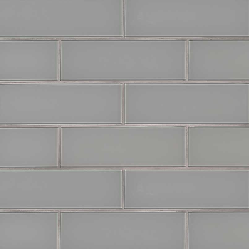 Oyster Gray Subway Tile 4x12x8mm, White Glass Tile Backsplash With Gray Grout