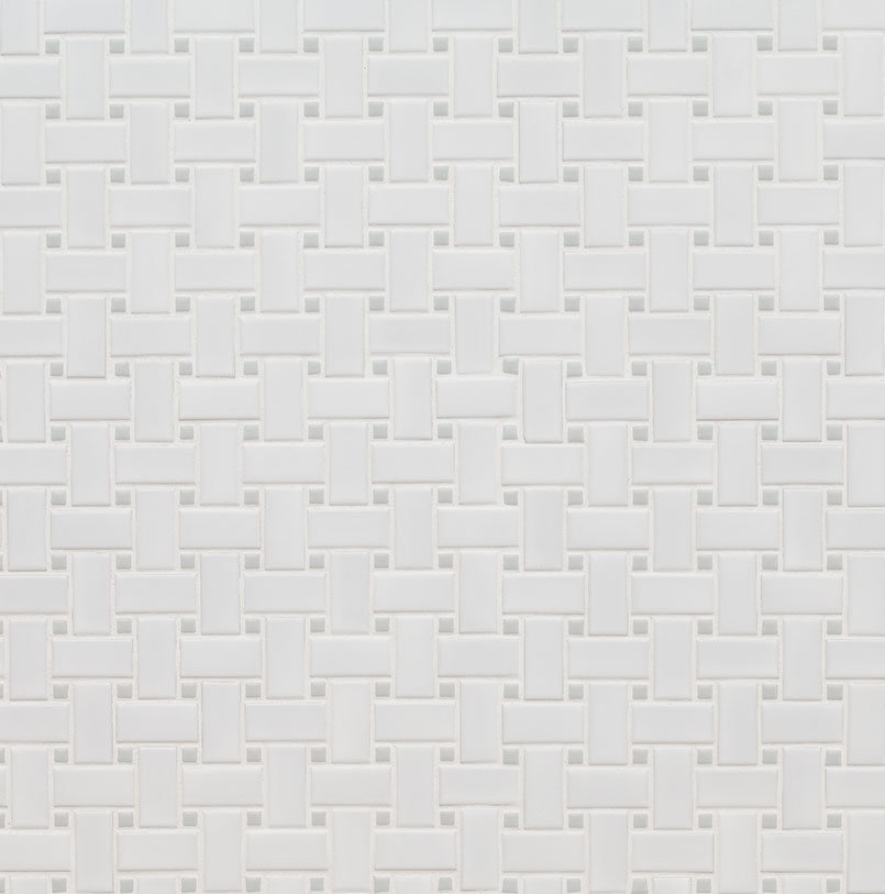 White and Gray Matte Basketweave 6mm Variation