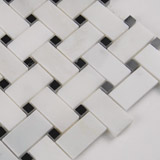 Arabescato Carrara with Black Marble Basket Weave Pattern Honed in a Mesh Video