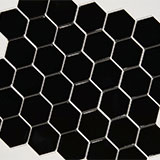 Black 2" Hexagon Glossy
