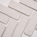 Alpine White Clay Brick Tile - Herringbone swatch