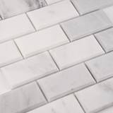 Greecian White Subway Tile Beveled 2x4 