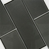 Metallic Gray Glass Subway Tile 4x12