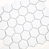 White Glossy 2X2 Hexagon Mosaic