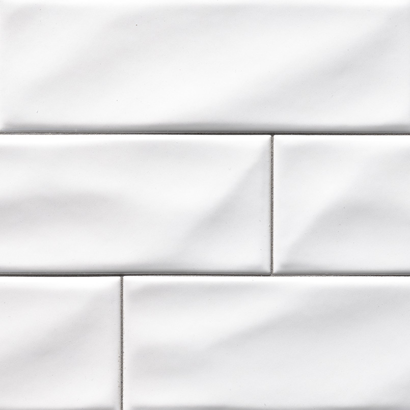 Whisper White Subway Tile Backsplash, White Wave Tile Backsplash