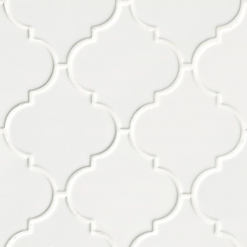 Whisper White Arabesque Tile Backsplash, Large Arabesque Tile