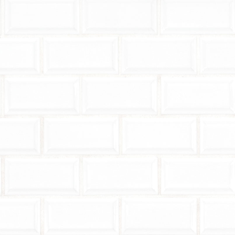 White 2X4 Beveled Glossy Tile Detail
