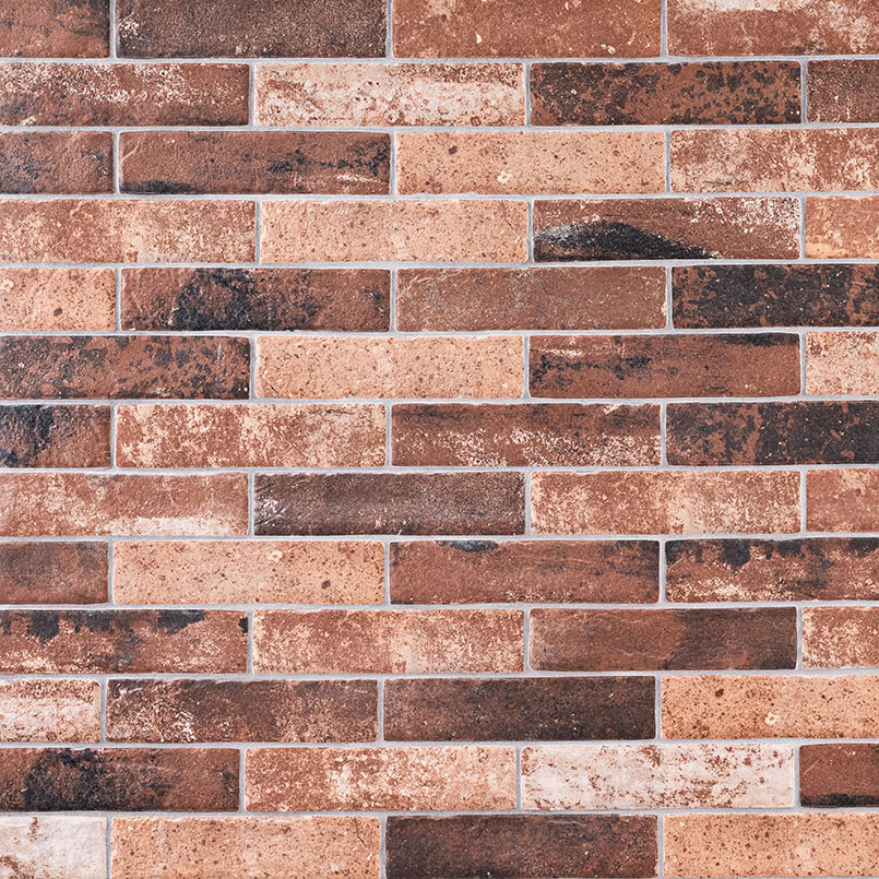 Brickstone Red 2x10 Brick Tile swatch Detail