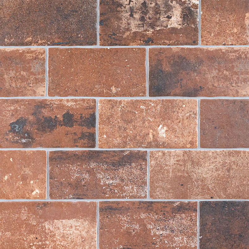 Brickstone Red 5x10 Brick Tile swatch Detail