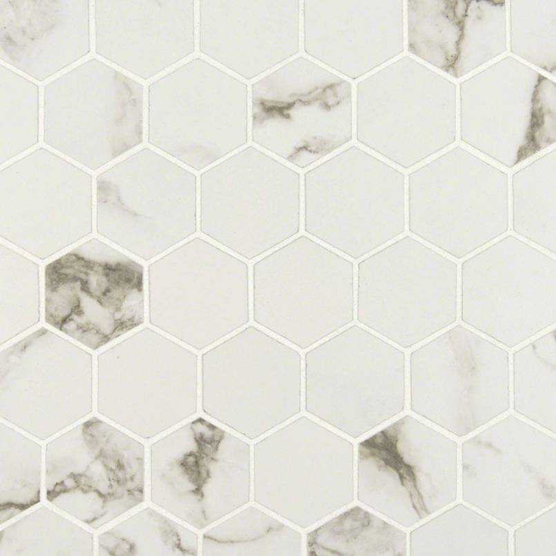 Statuario 2” Hexagon Matte Pietra Porcelain Tile