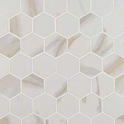 Pietra Calacatta 2” Hexagon Mosaic Tile