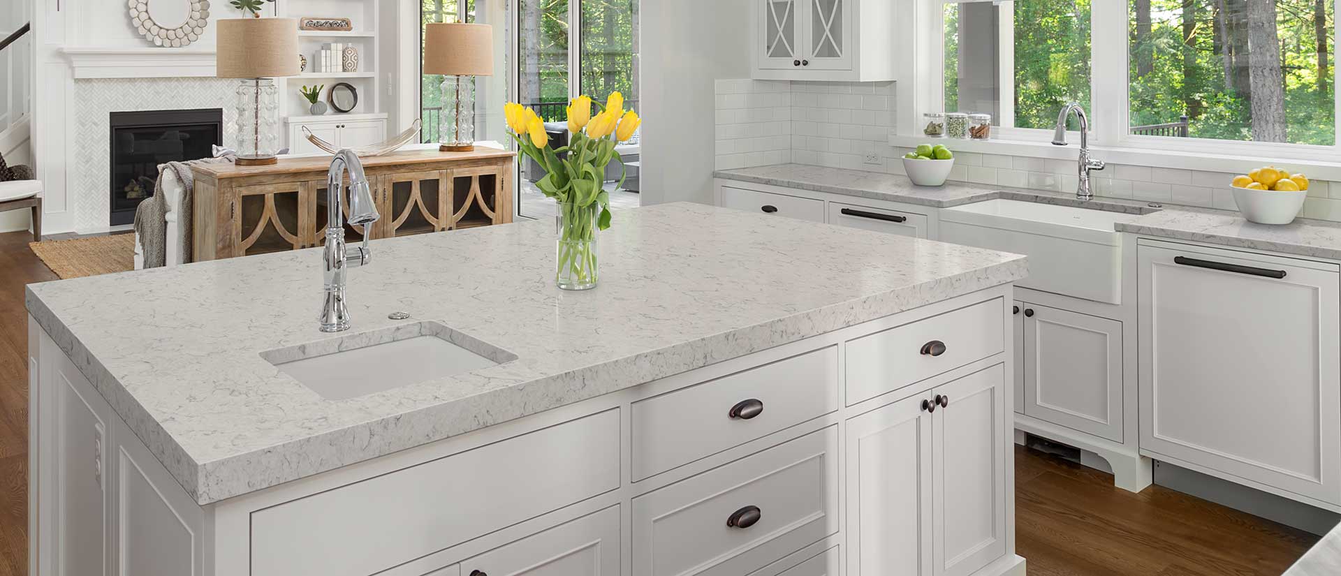 Quartz Countertops Carrara Mist Cream Quartz Countertops