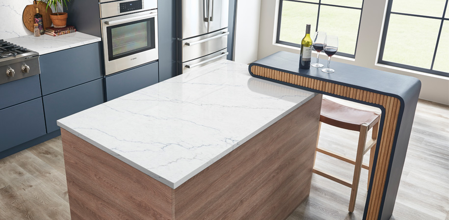 Calacatta Miraggio Cielo Marble Look Quartz