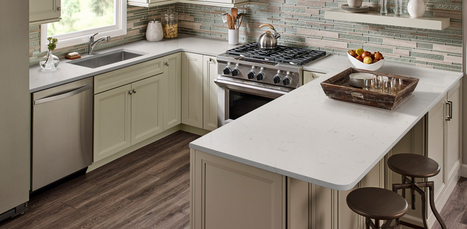 Carrara Trigato Marble Look Quartz