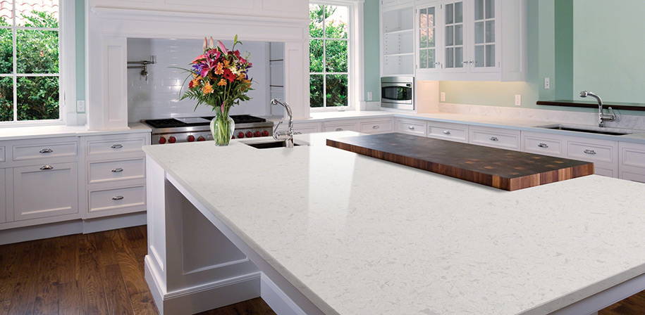 Pictures of white quartz kitchen countertops