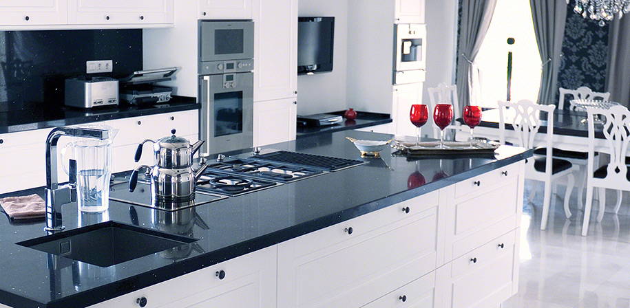 Sparkling Black Quartz Countertops 