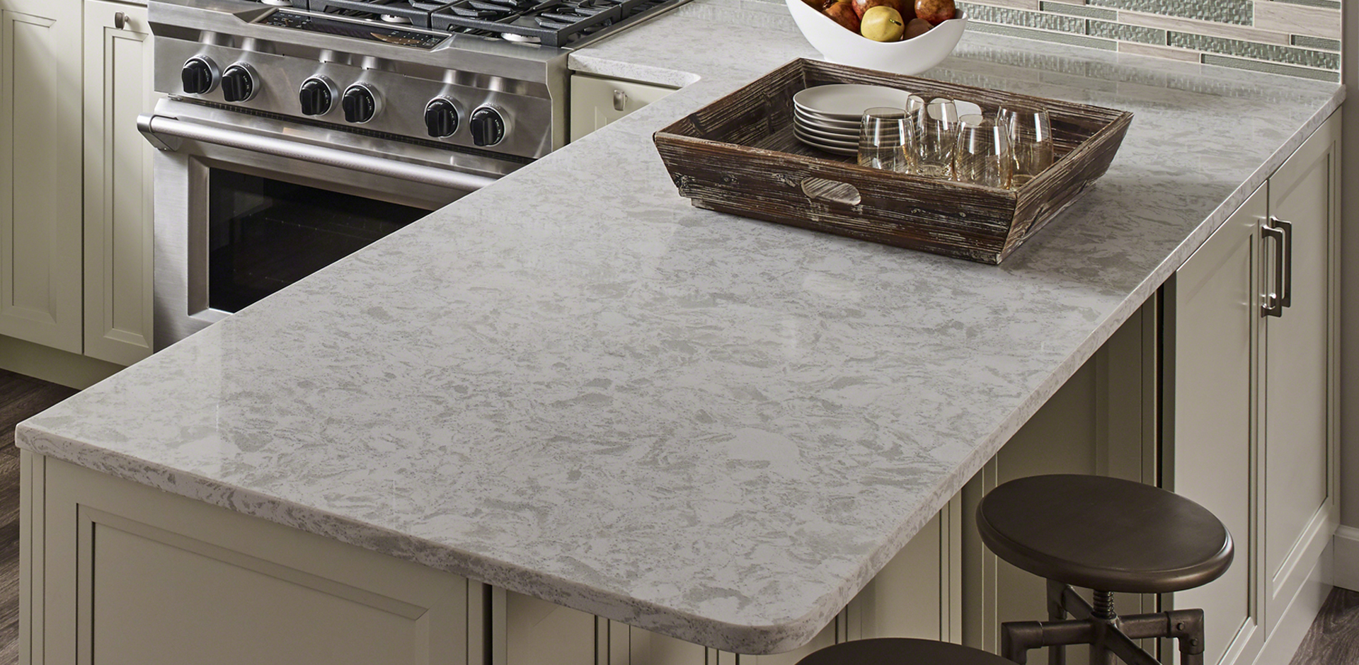 Kitchen Room Scene | Pelican White Quartz