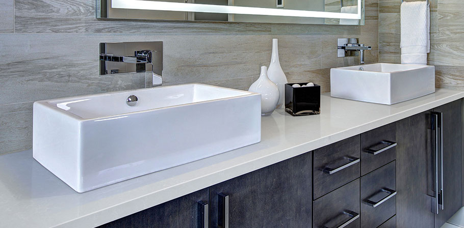 Smoked Pearl Quartz Bathroom Countertop