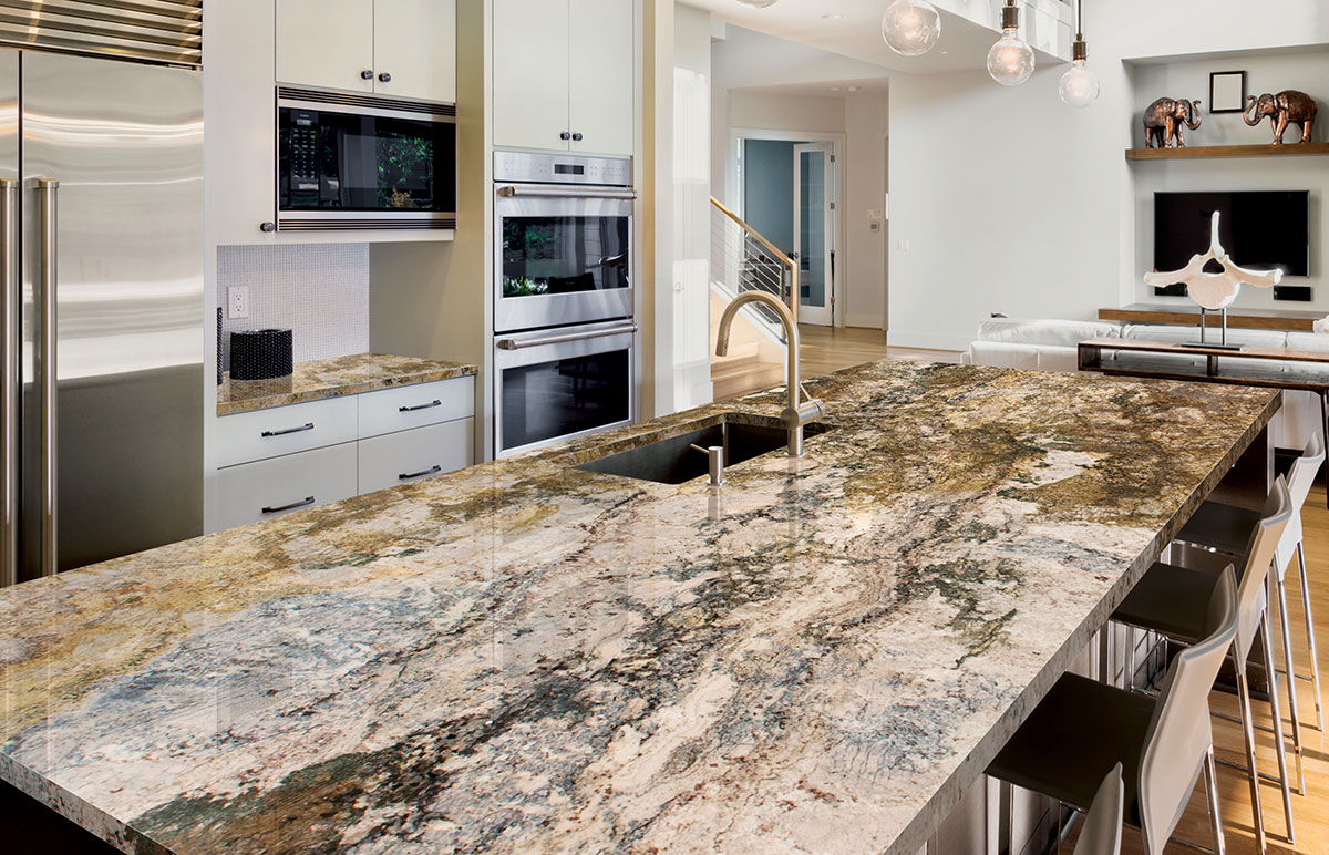  Azurite Granite Countertop in Kitchen