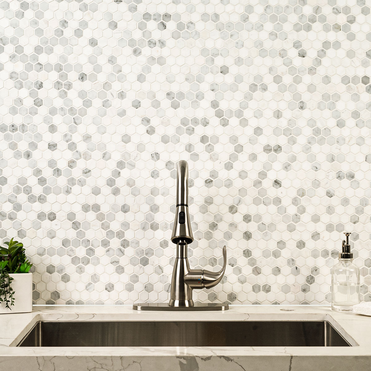 Bianco Dolomite Tibi Polished Tile wall in bathroom