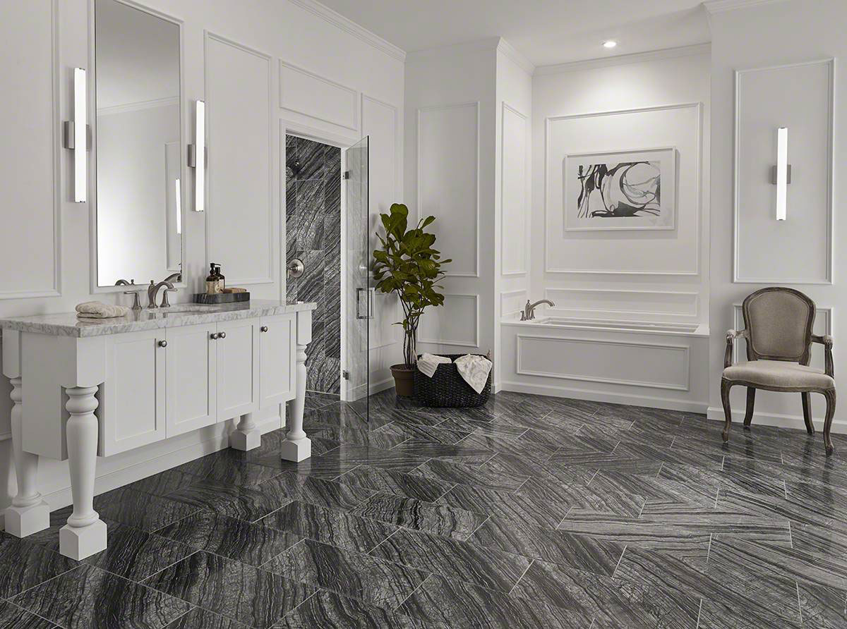 Black marble 2024 floor tile