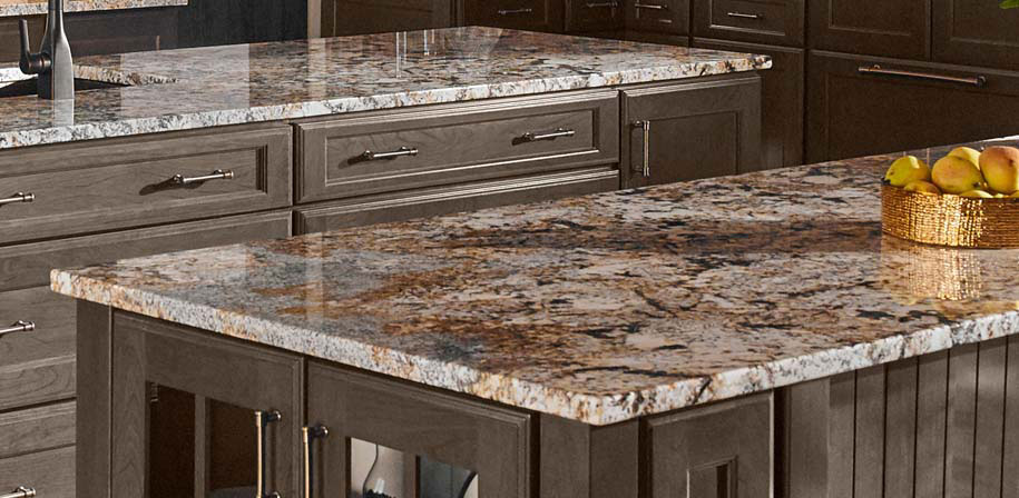 Kitchen Room Scene | Caravelas Gold Granite Countertop