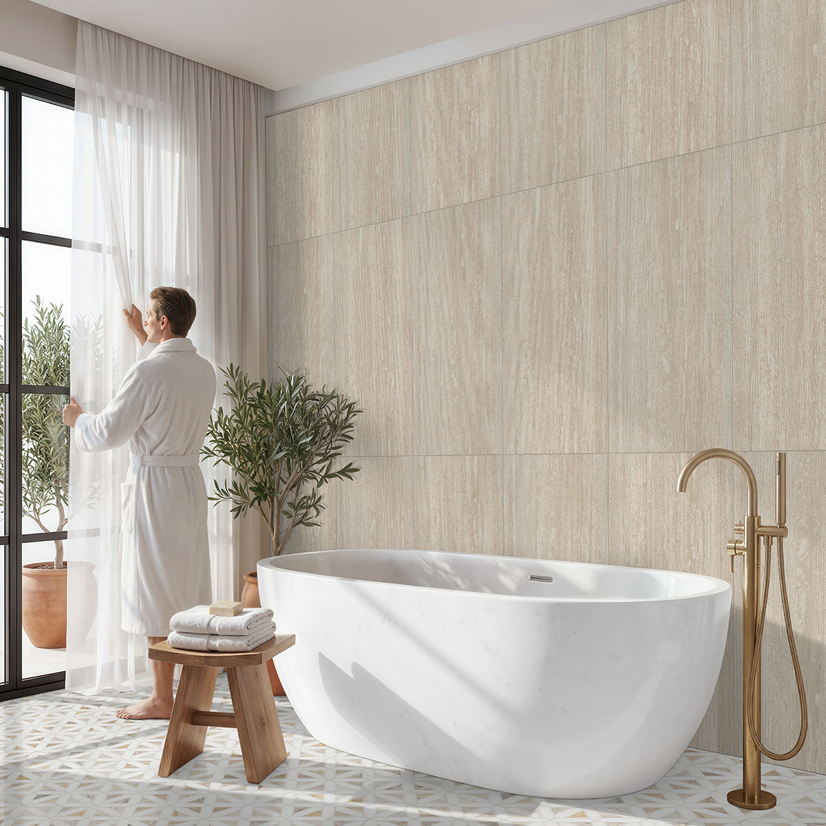 Cordova Avorio Ridge Porcelain Tile - MSI Surfaces