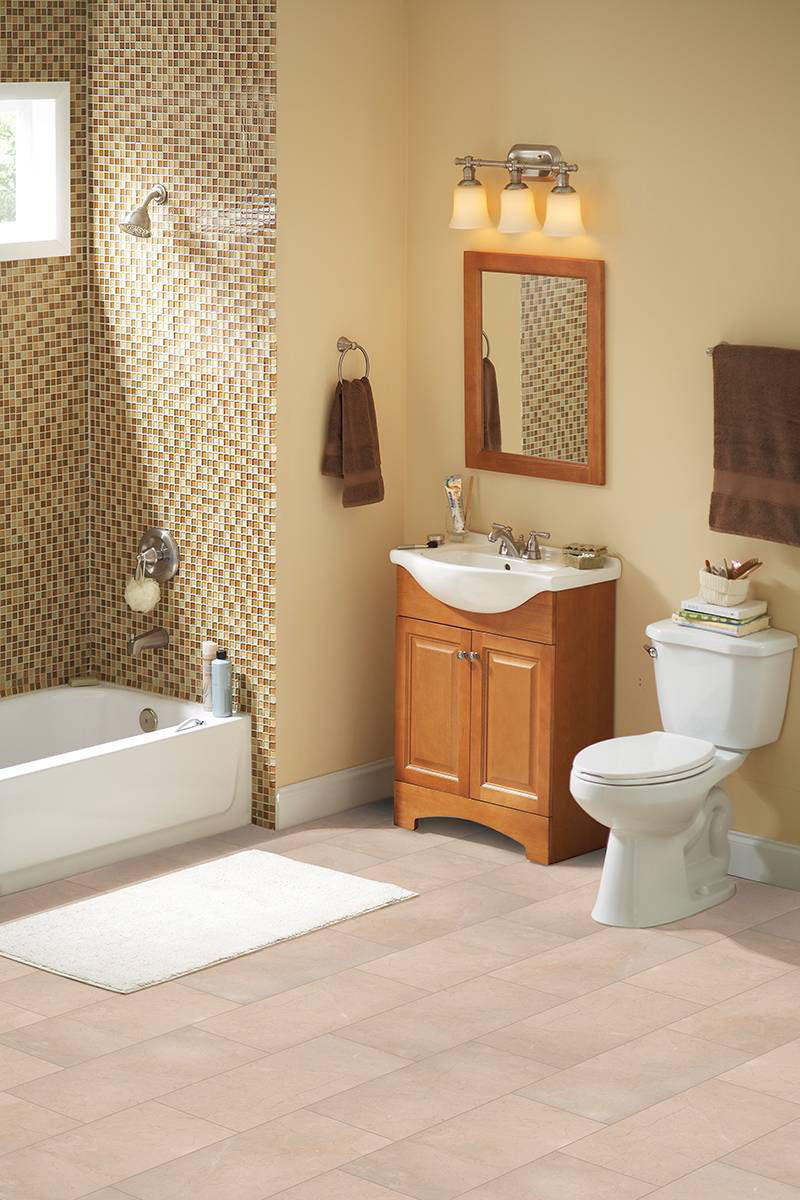 Crema Marfil Select Marble Wall, Floor in Bathroom
