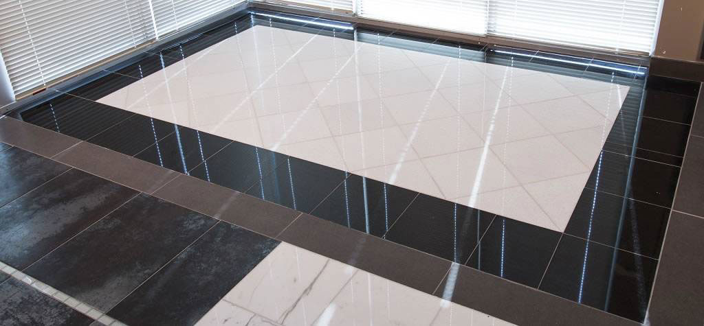 Premium Black Granite Countertop in Showroom