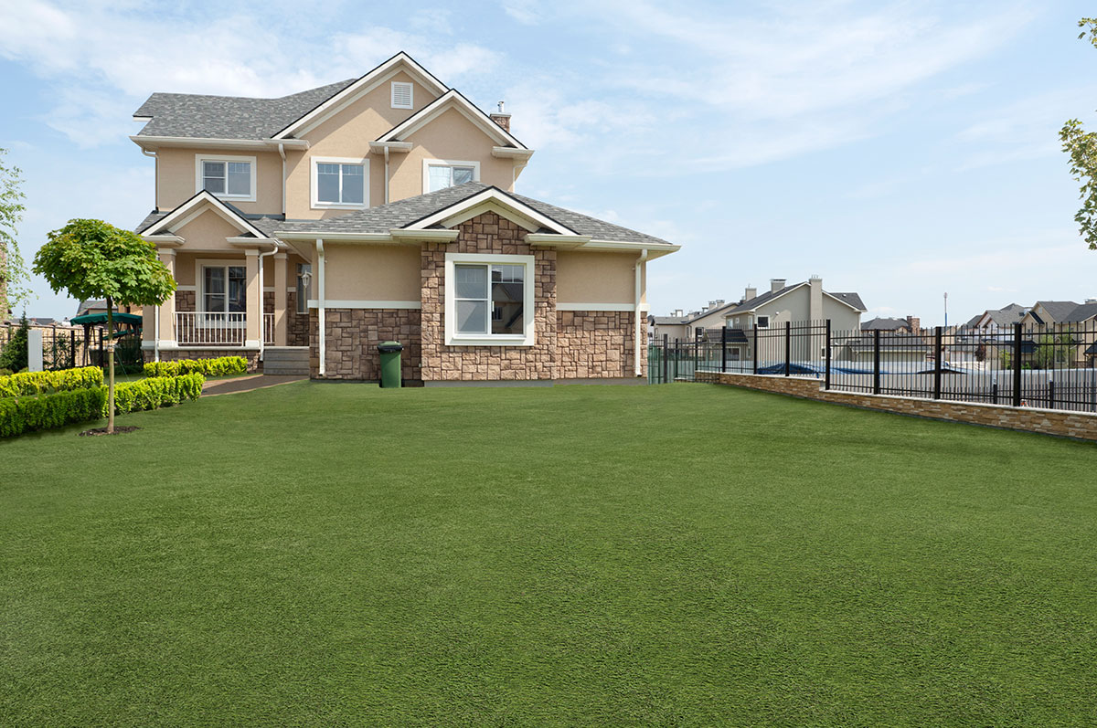 Evergrass™ Emerald Green Turf 110 lawn in front yard of home