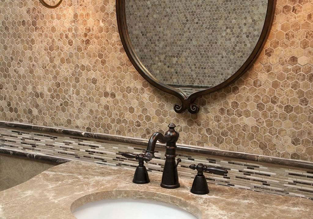 Emperador Light Marble Countertop in Bathroom
